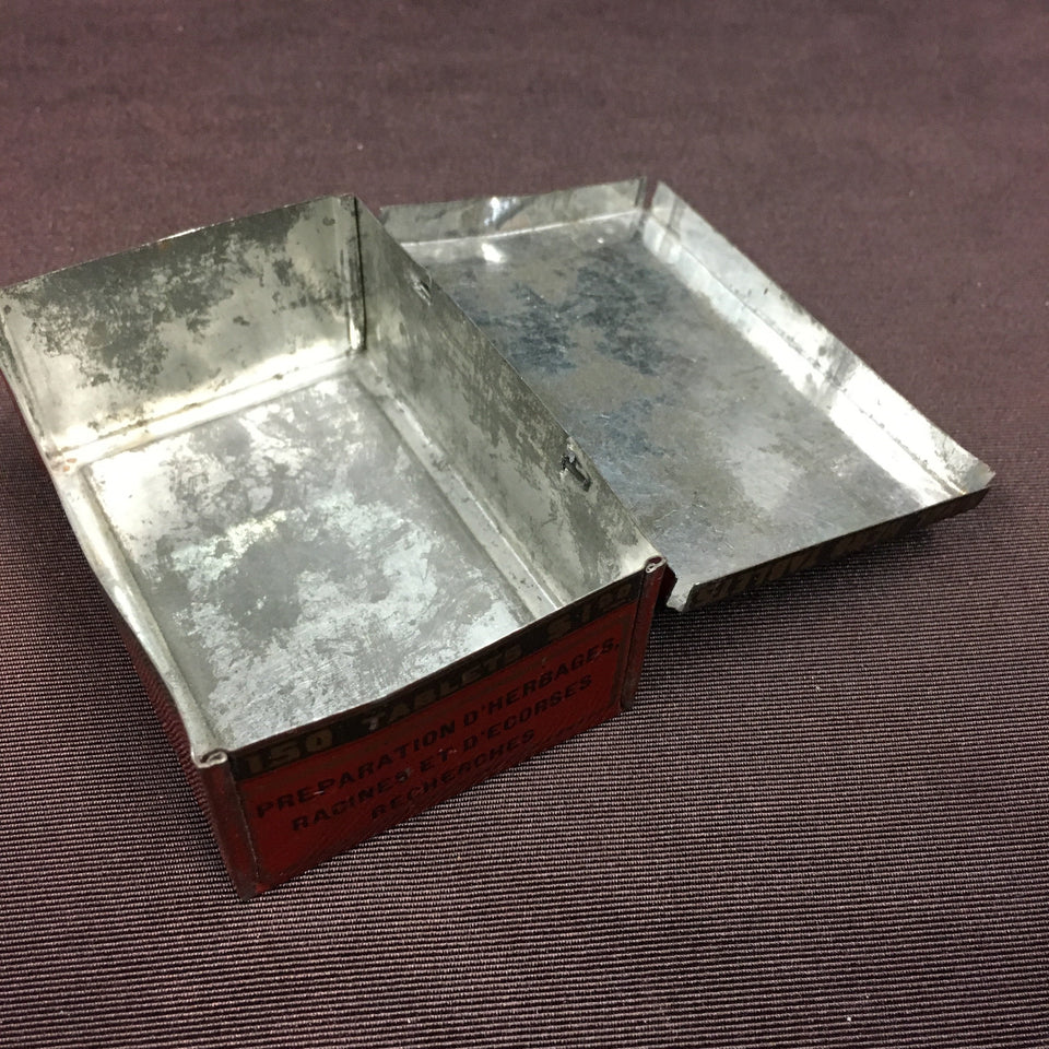 Antique, French Rival HERB TABLETS Lithographed Tin Box, Empty